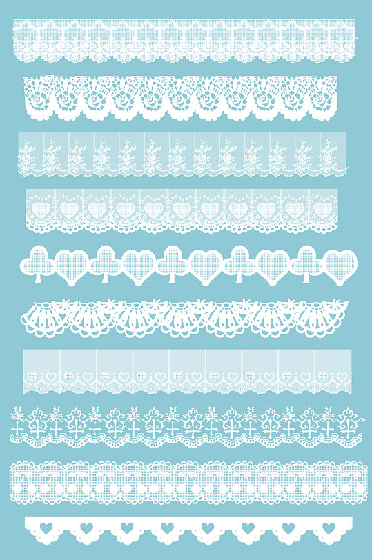 可爱蕾丝花边腰线素材