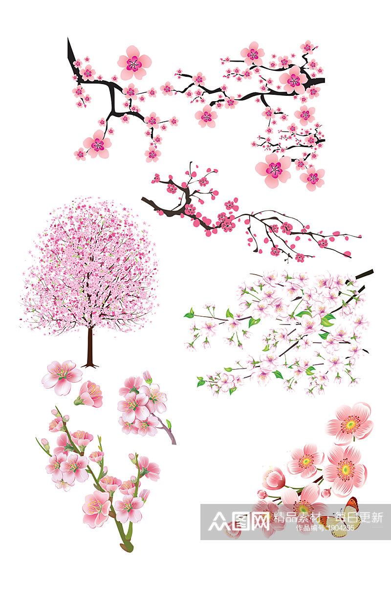 樱花花朵樱花树素材素材