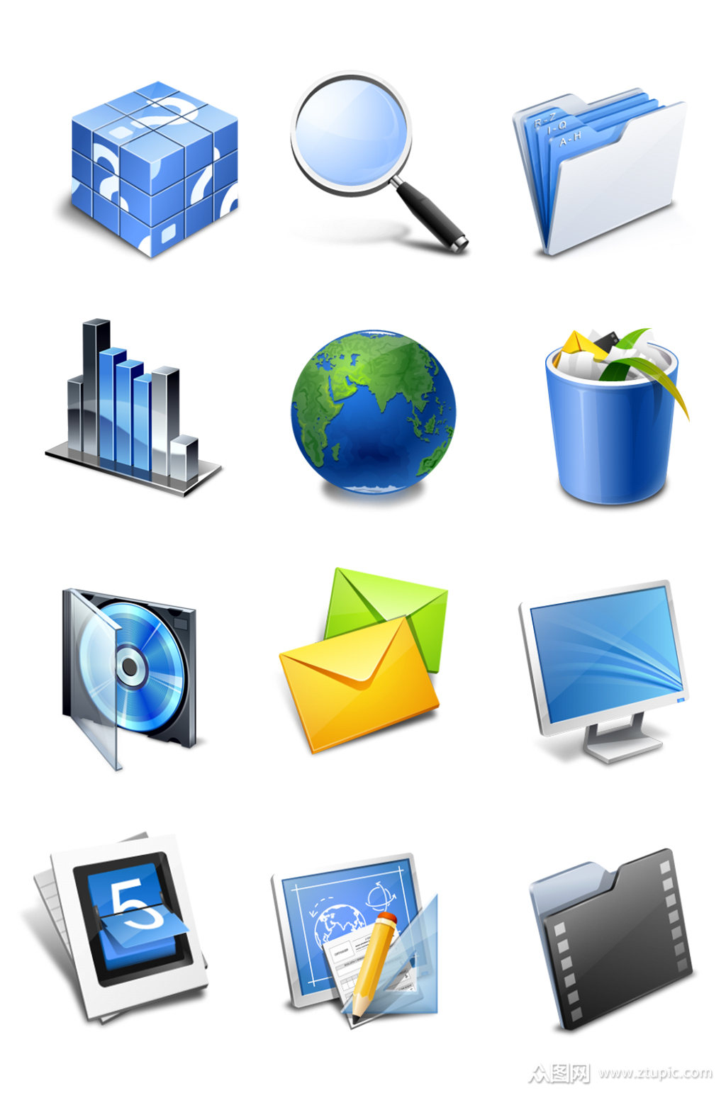 常用互联网办公ui图标模板下载-编号1941540-众图网