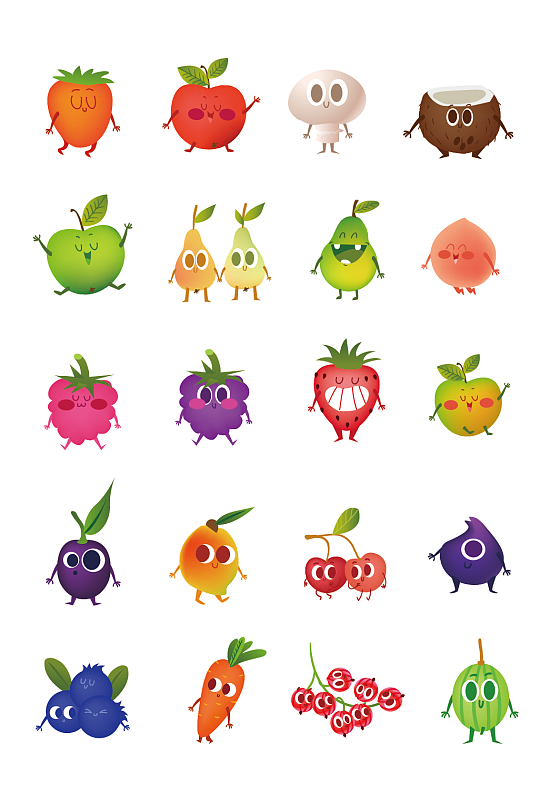 卡通水果小图标素材