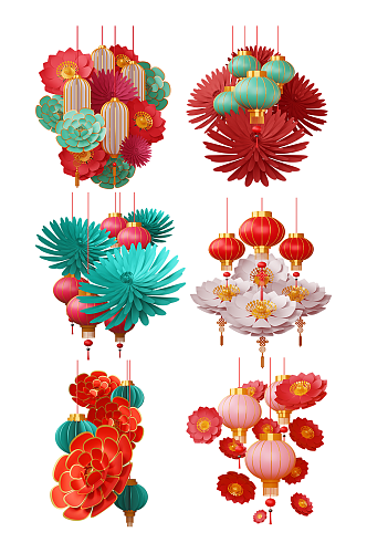 古风春节挂饰装饰素材