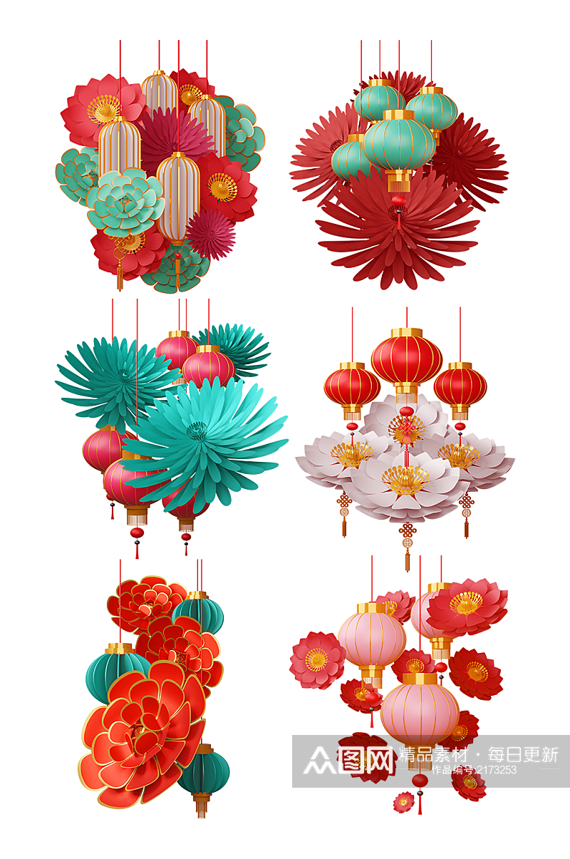 古风春节挂饰装饰素材素材