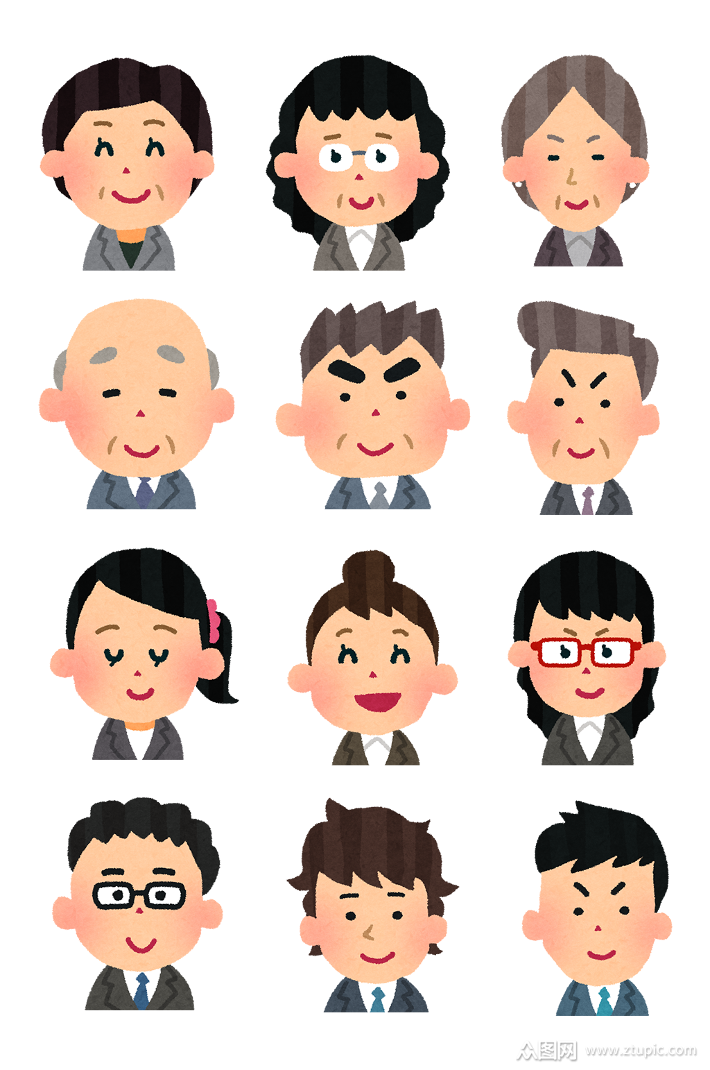 商务卡通职场人物头像模板下载-编号2173521-众图网