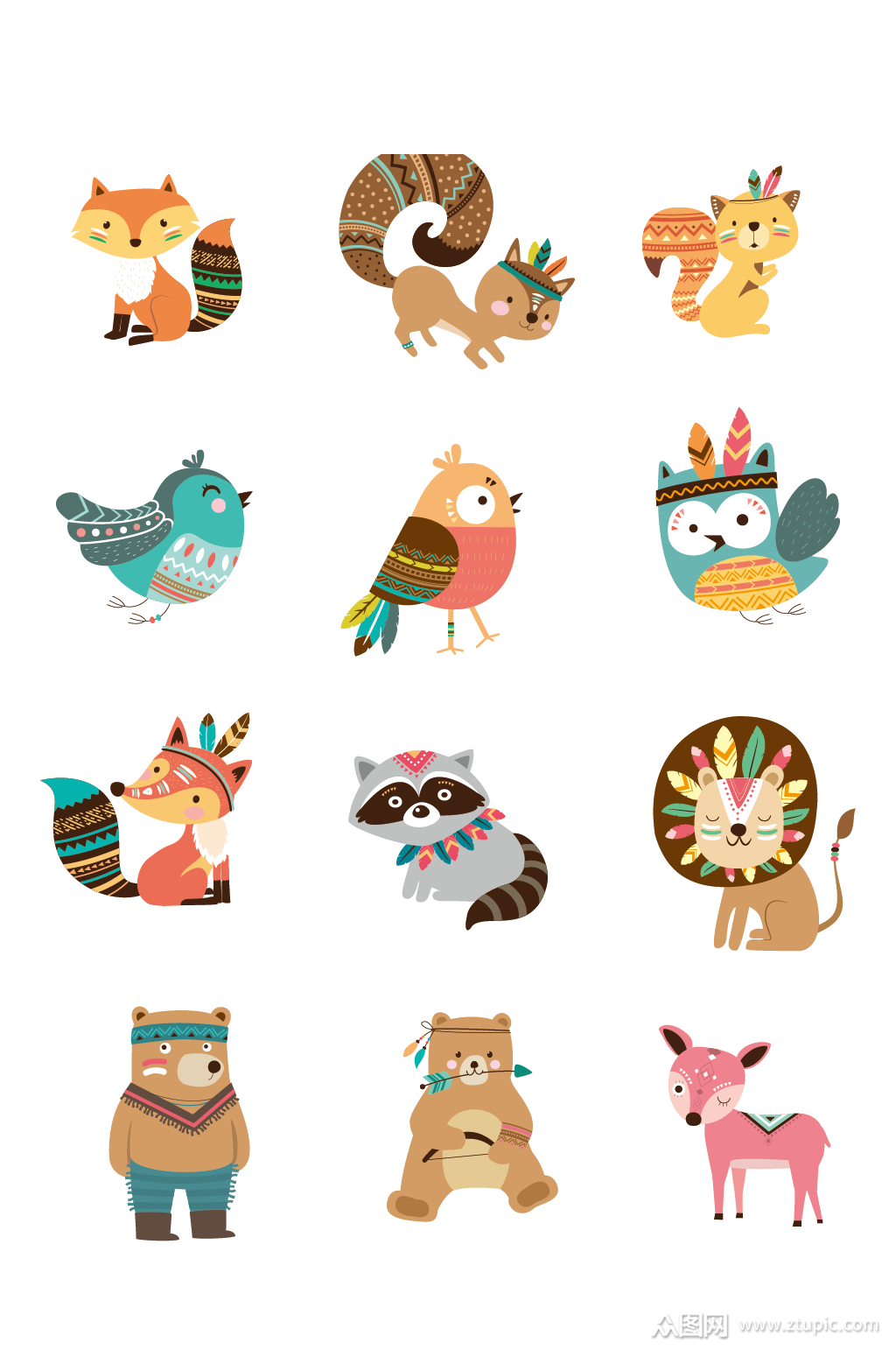 可爱卡通动物素材