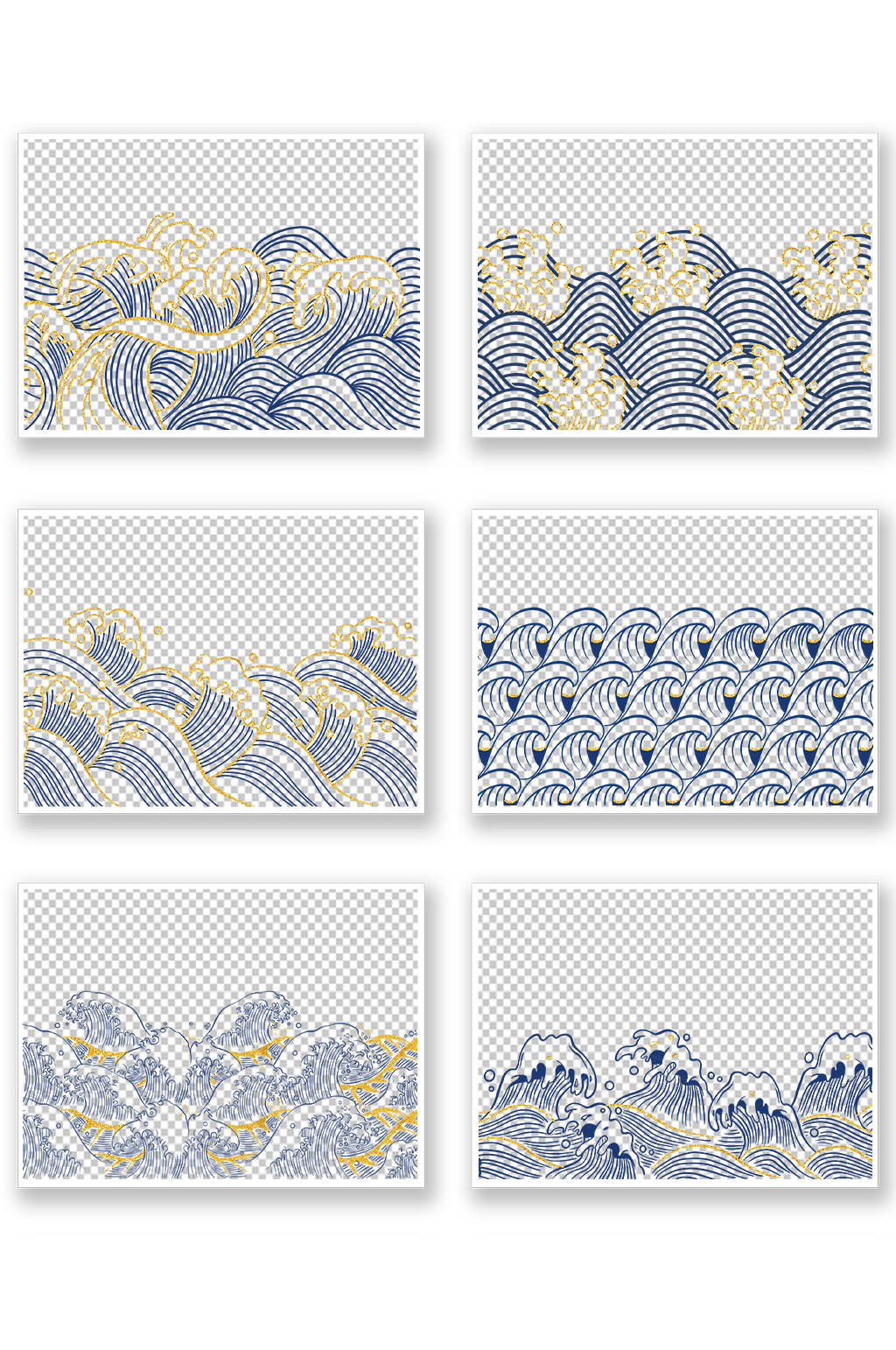 燙金海水波浪紋素材素材