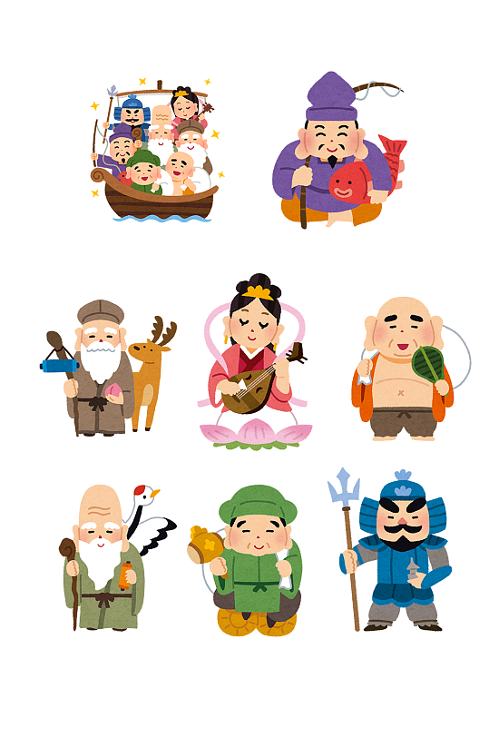 卡通神话人物八仙福星寿星素材