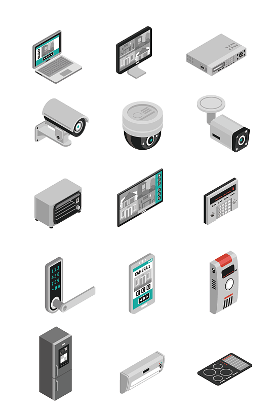 家用家居电器监控电脑素材-众图网