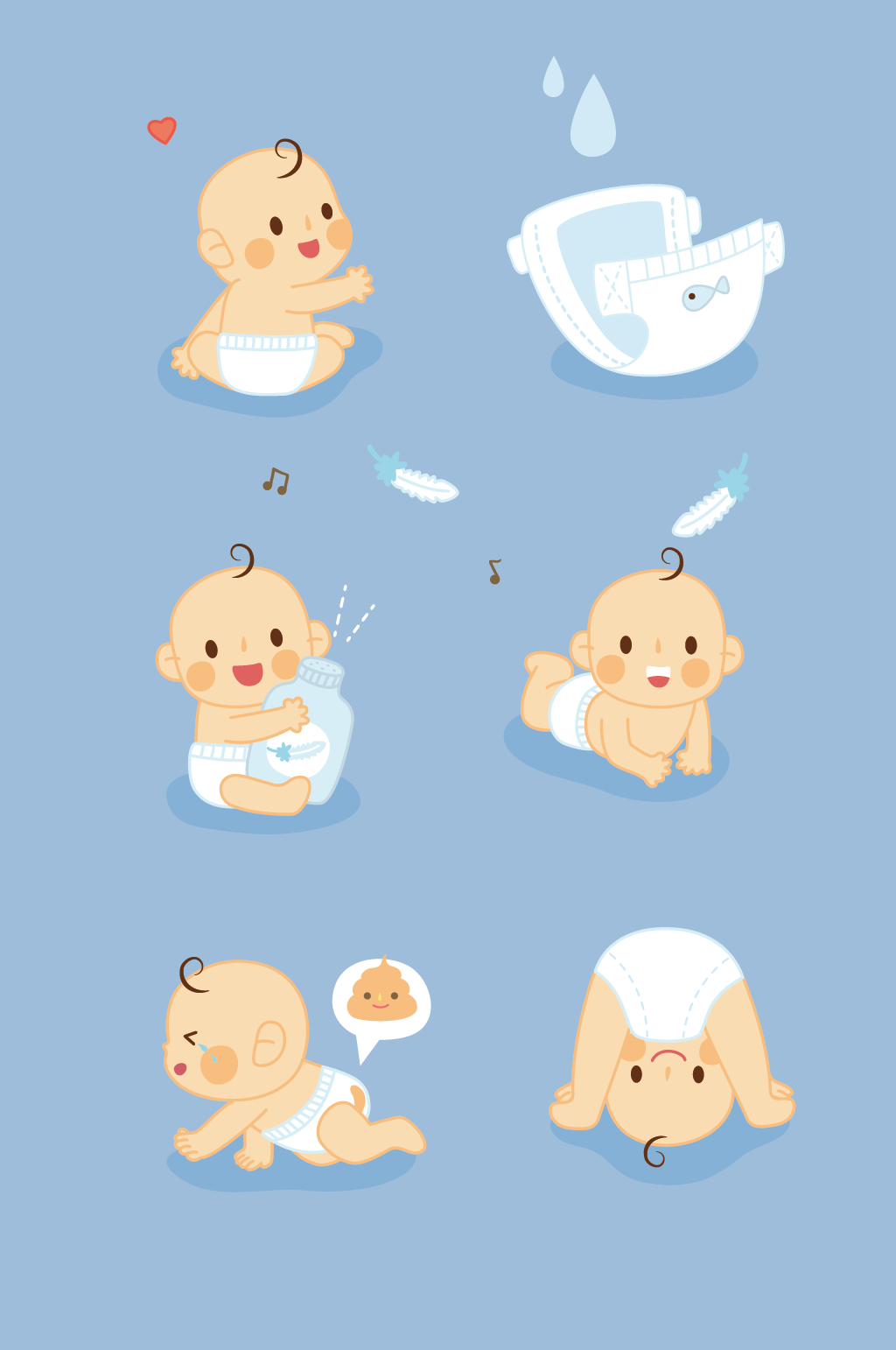 穿纸尿裤婴儿形象素材素材