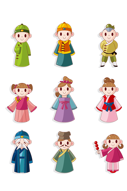 可爱卡通古代人物形象