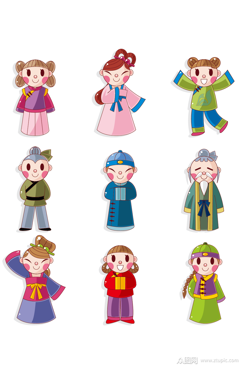 卡通古代游戏人物素材模板下载-编号2551237-众图网