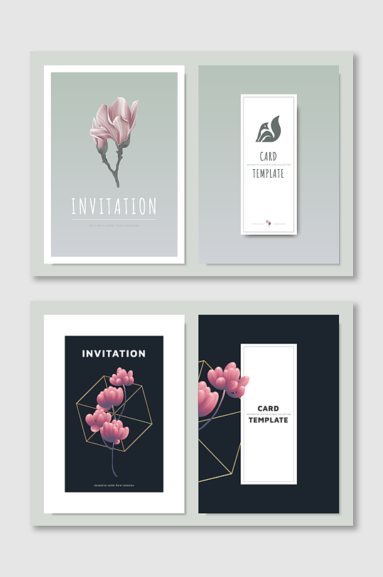 矢量花朵卡片图片-矢量花朵卡片设计素材-矢量花朵卡片模板下载