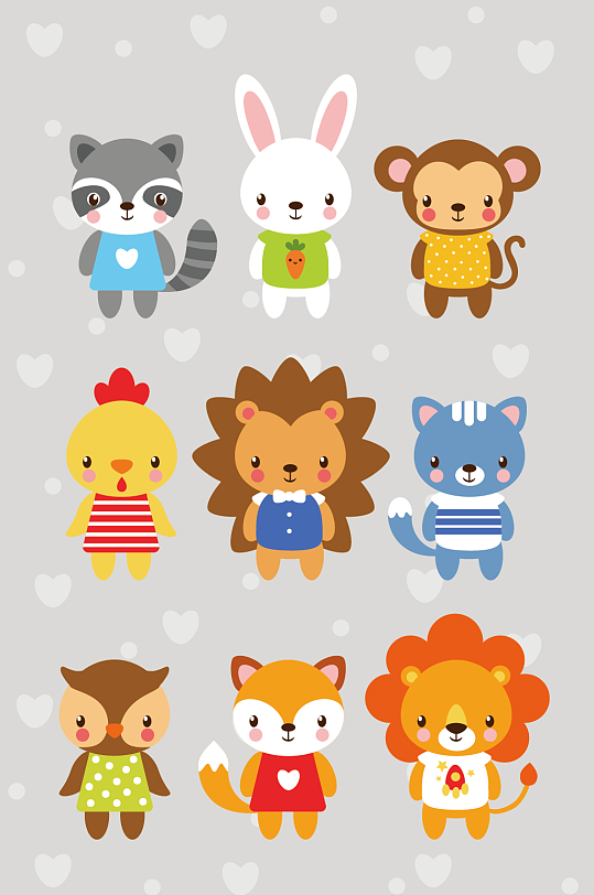 卡通小动物形象图片-卡通小动物形象素材下载-众图网