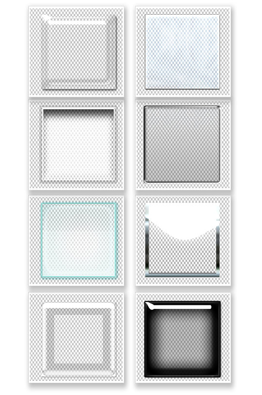 玻璃透明质感素材设计图形