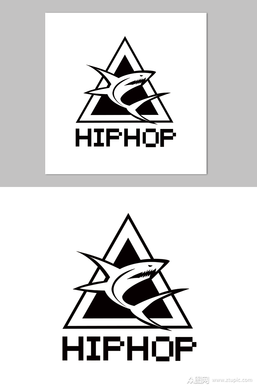 简约时尚hiphop个性酷logo鲨鱼