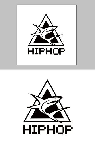 简约时尚hiphop个性酷logo鲨鱼