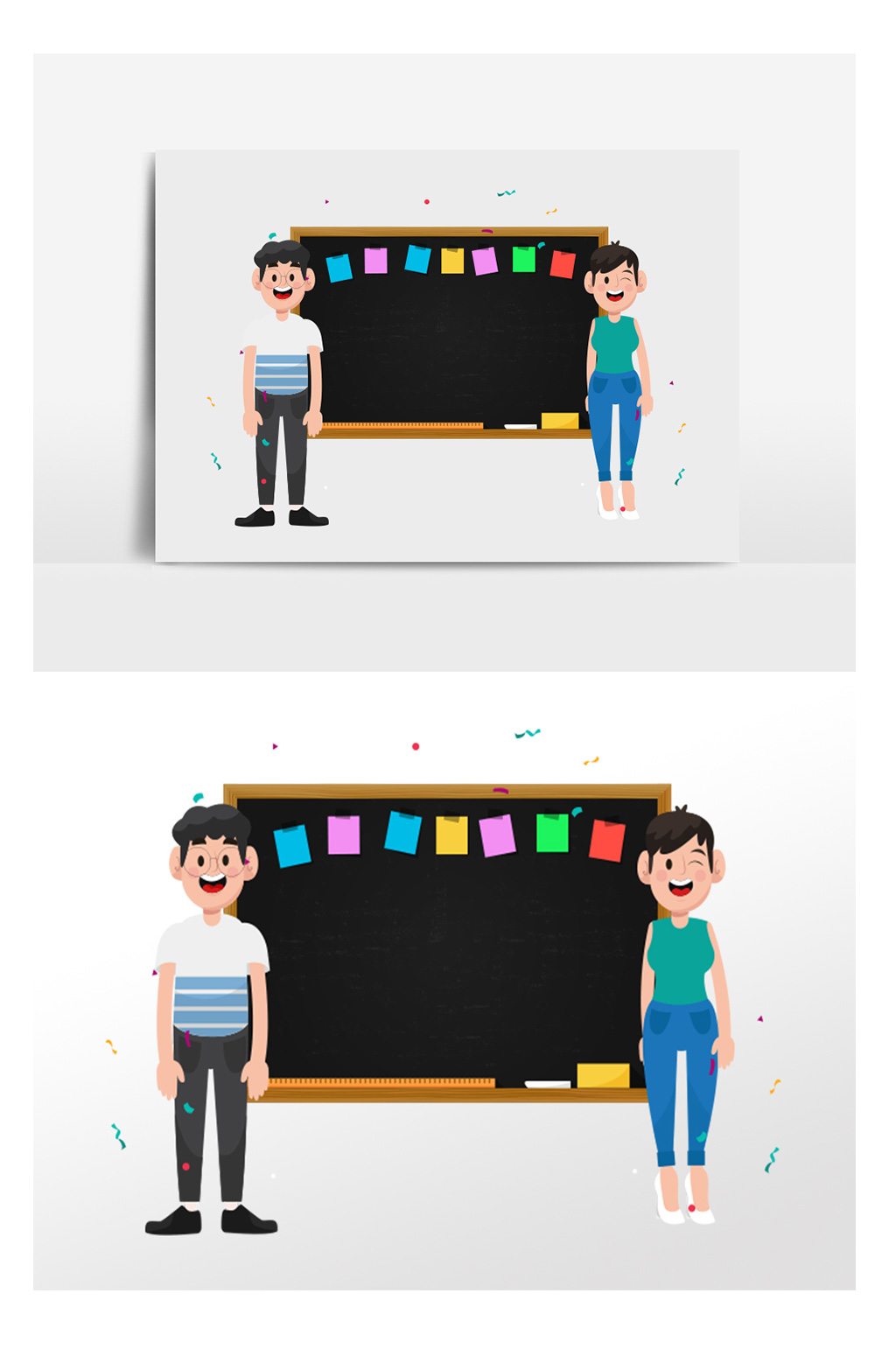 卡通学生开学矢量元素素材