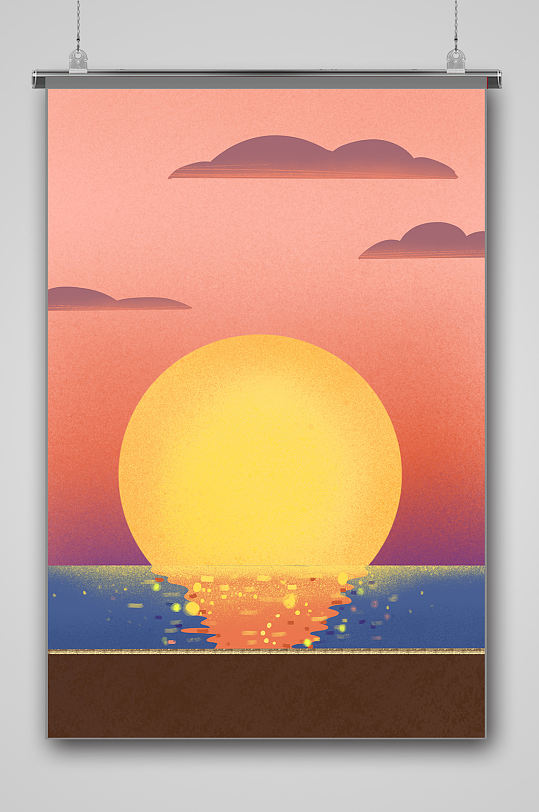 手绘太阳背景海报设计