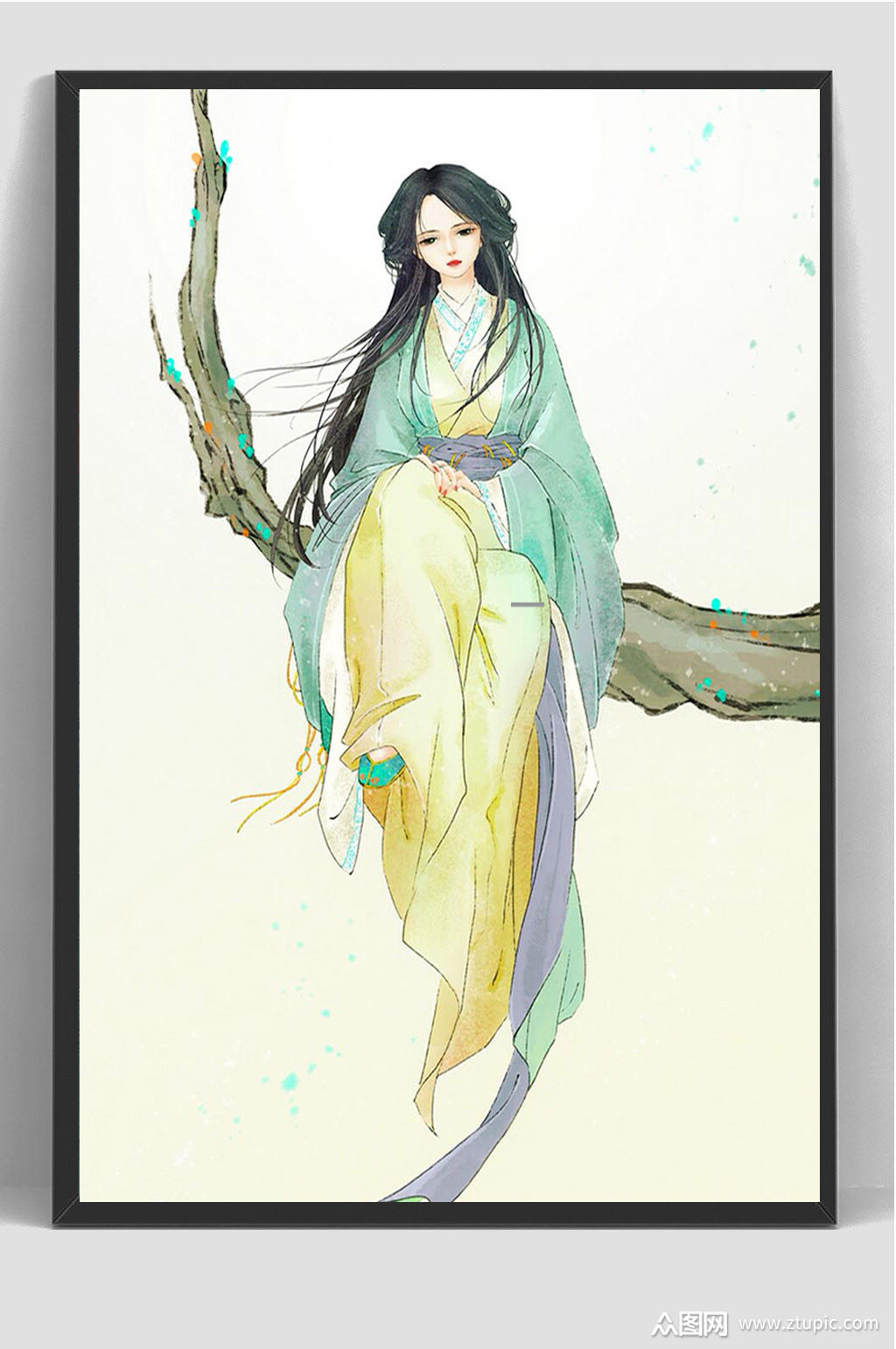 漫画古风美女人物元素模板下载-编号467820-众图网