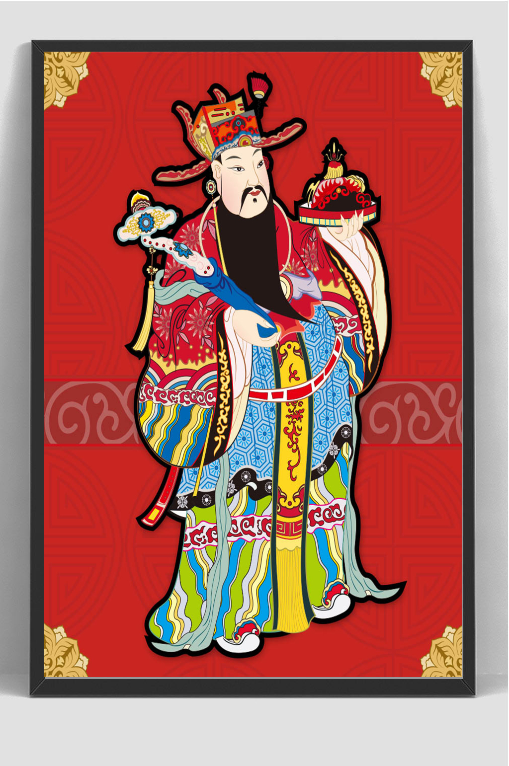 喜迎财神贴纸海报素材