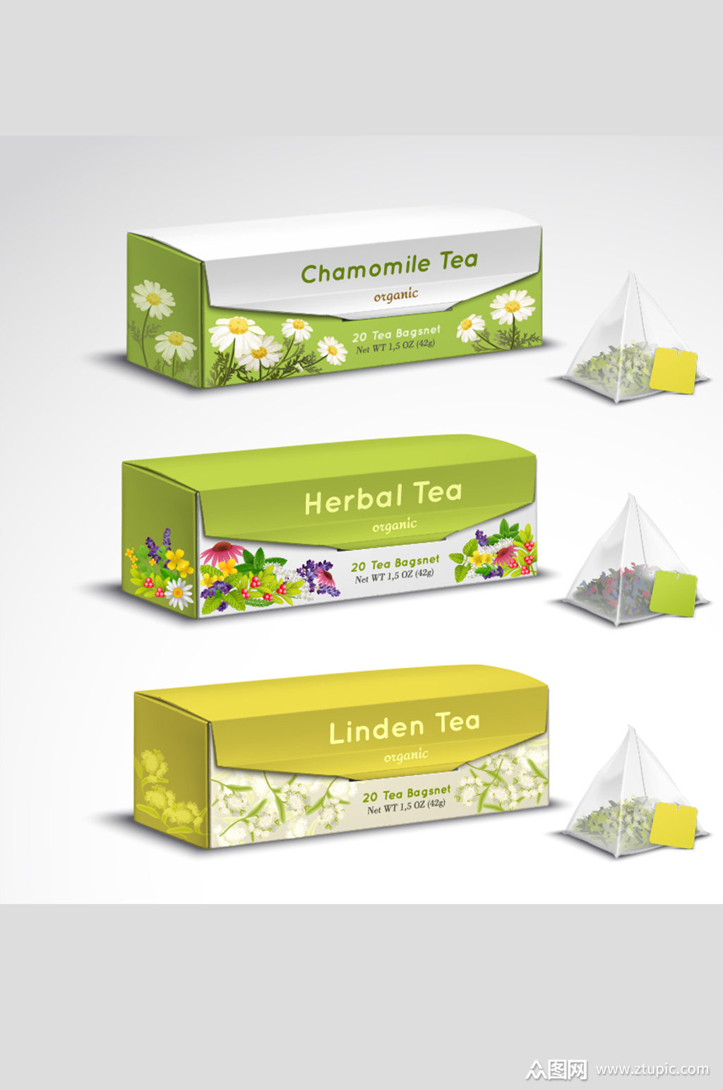 小清新淡雅包装盒设计素材