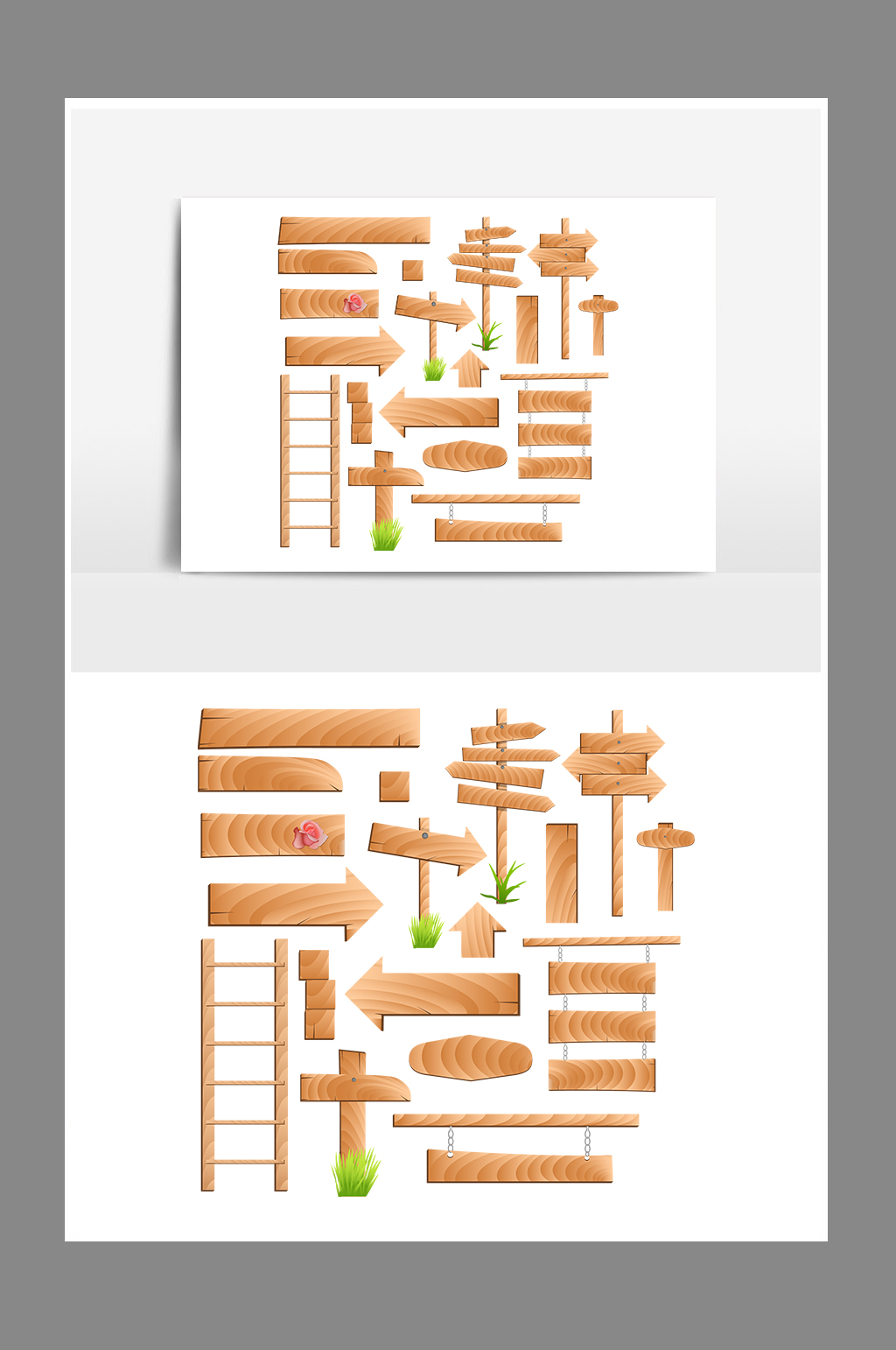 木质指示牌设计元素素材