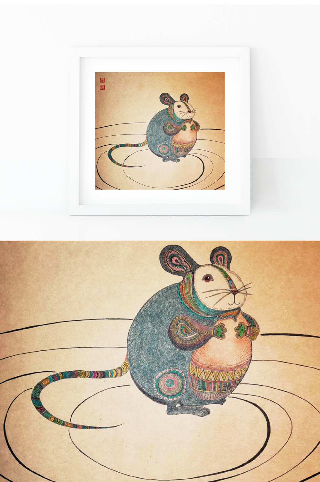 以老鼠为主题的装饰画图片
