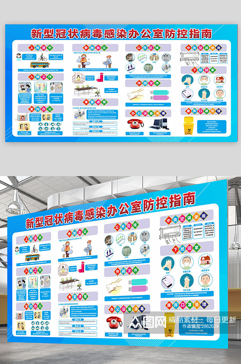 新型冠状病毒感染办公室防控指南素材