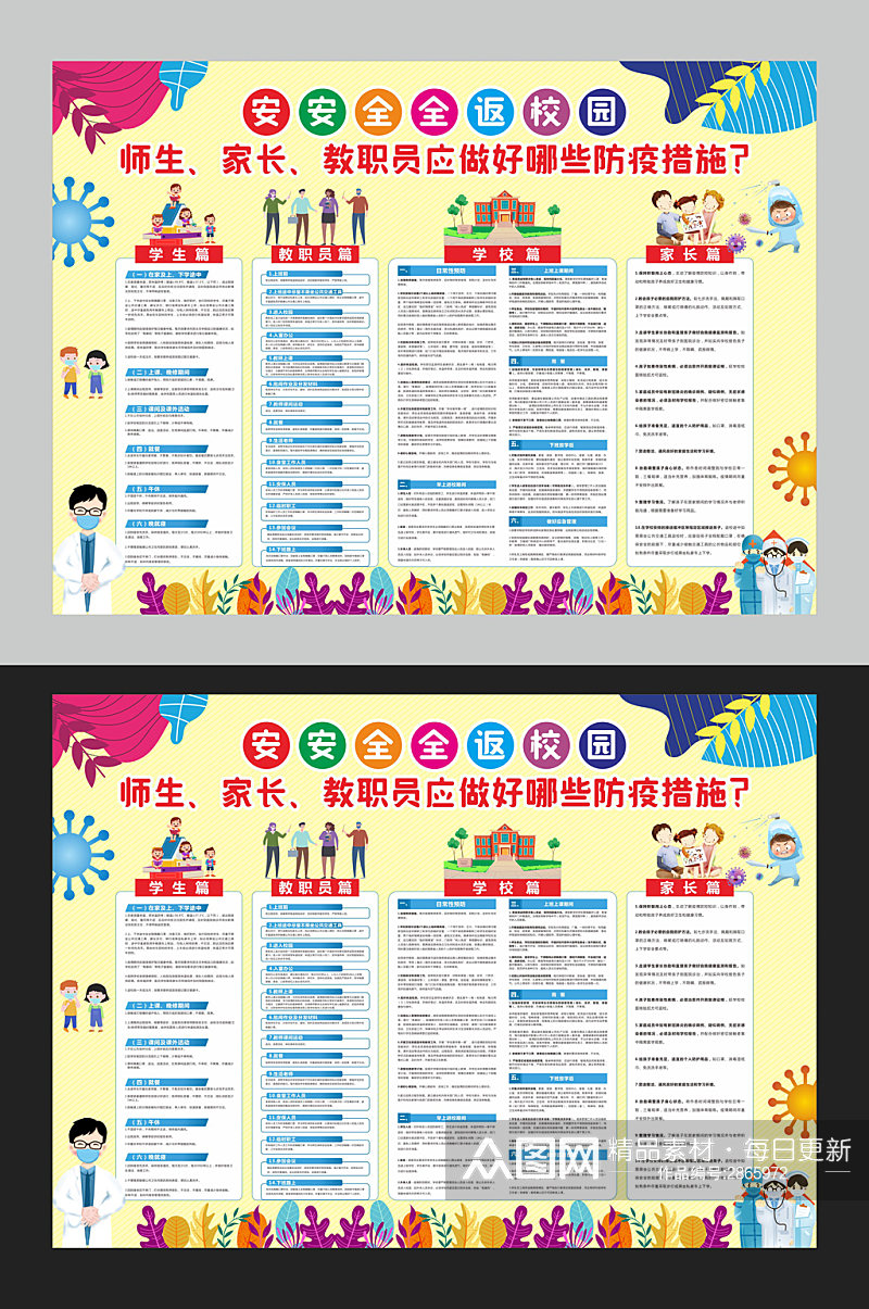 师生家长教职员应做好新冠肺炎防疫措施素材