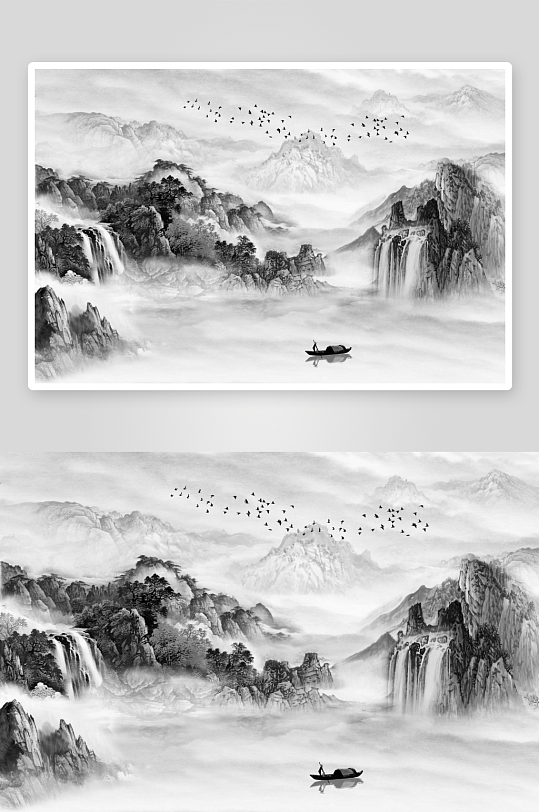 水墨画山水画图片素材-众图网