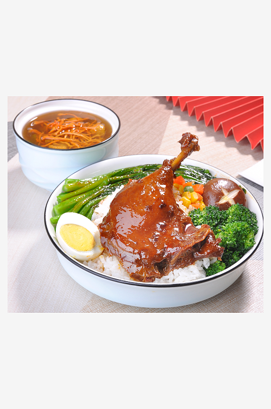 大鸭腿饭套餐美食图片