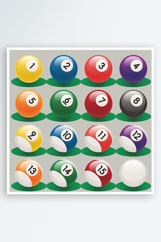 斯诺克台球矢量素材-众图网