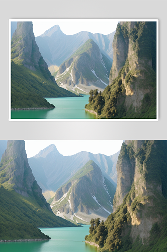 自然风山水风景数字艺术摄影图