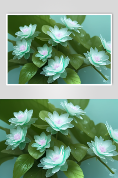 晶莹剔透风格的花朵数字艺术摄影图