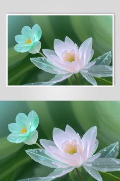 晶莹剔透风格的花朵数字艺术摄影图