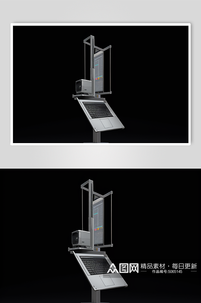 科幻风笔记本电脑数字艺术摄影图素材