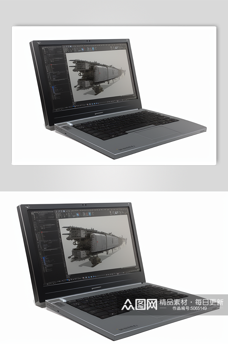 科幻风笔记本电脑数字艺术摄影图素材