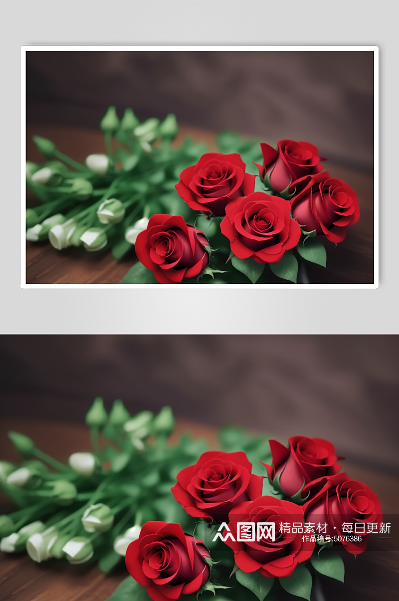 浪漫风玫瑰花数字艺术摄影图素材