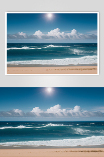 自然风大海海面风景摄影图