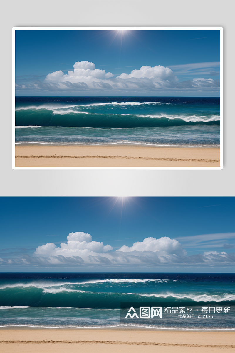 自然风大海海面风景摄影图素材