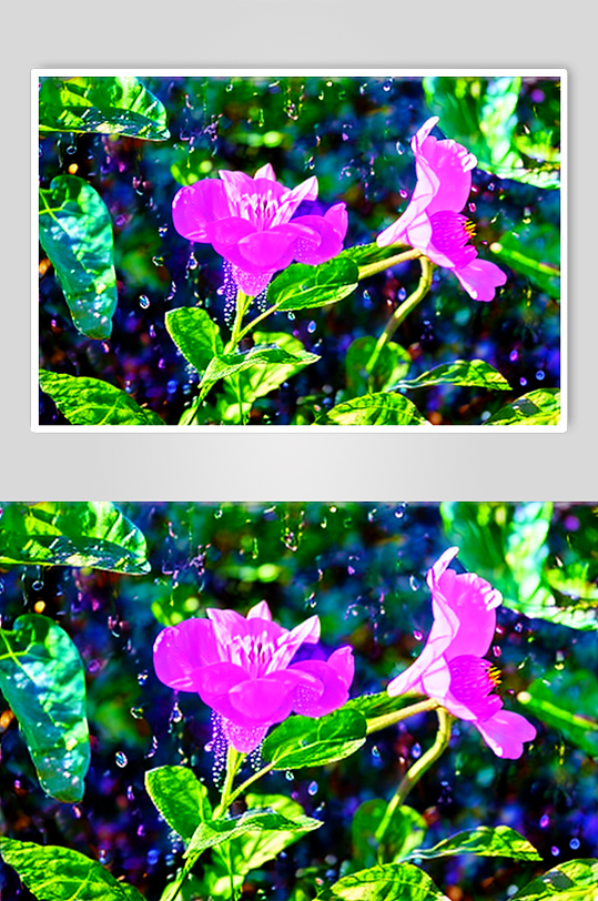 自然风紫色喇叭花艺术图片