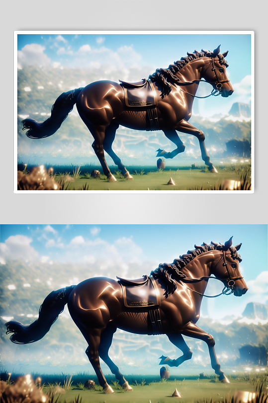 炫酷风奔跑的马摄影图