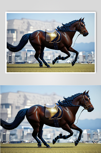 炫酷风奔跑的马摄影图