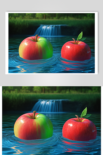 水下苹果创意图片