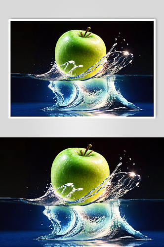 水下苹果创意图片