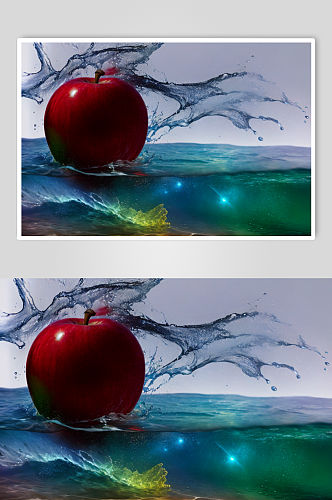 自然风苹果创意图片