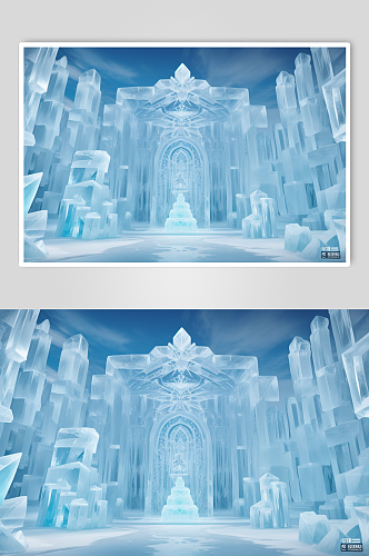 炫酷风冰雕建筑设计图片