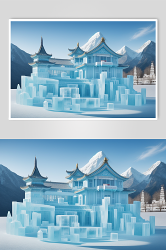 炫酷风冰雕城堡设计图片