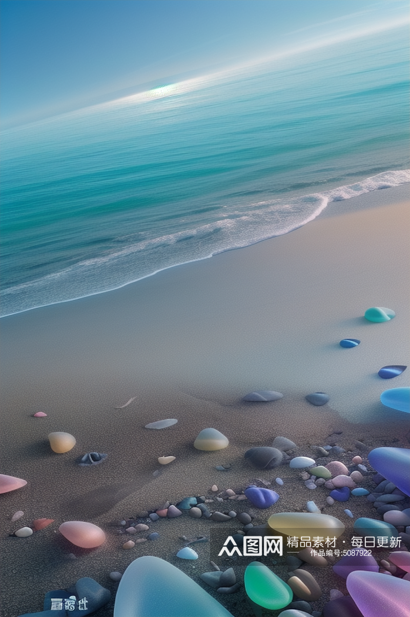 五光十色的鹅卵石摄影图素材