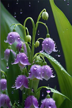 紫色自然风铃兰花图片