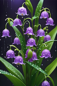 紫色自然风铃兰花图片